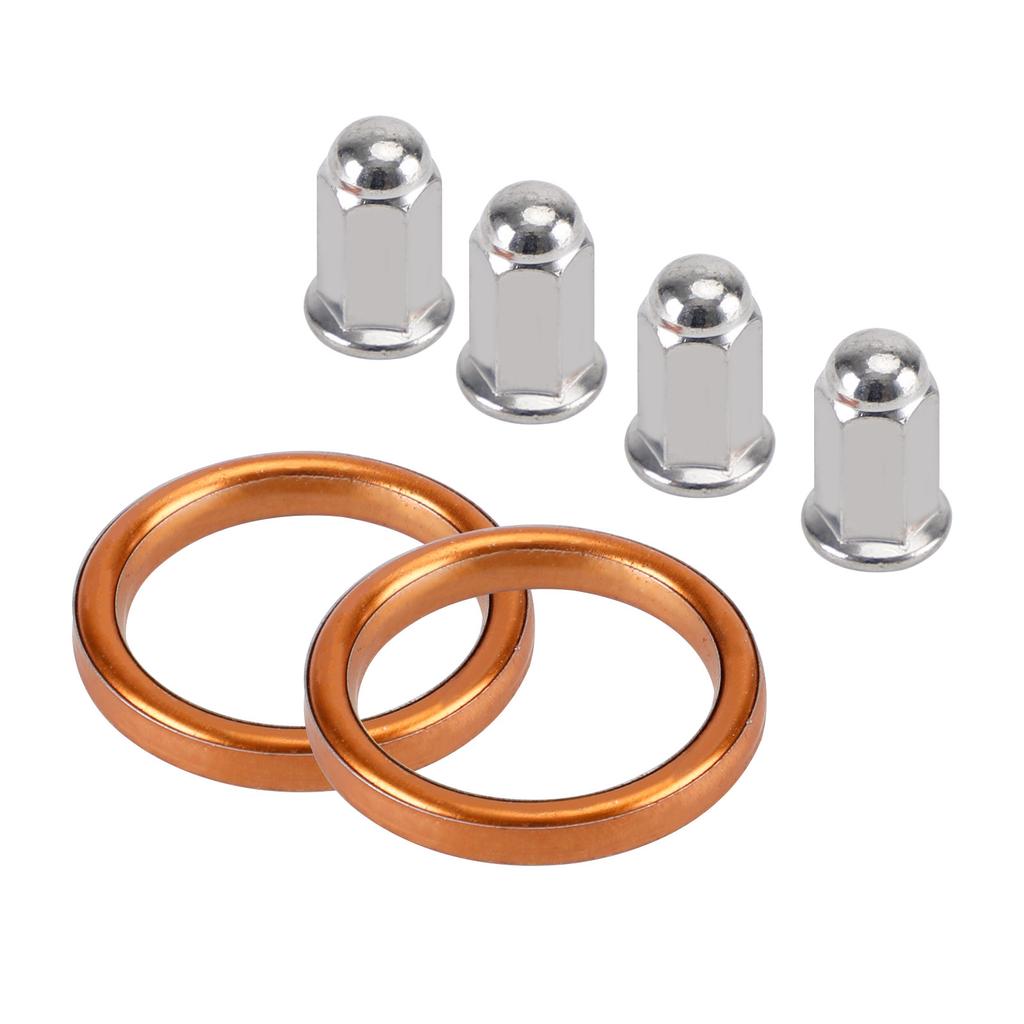 2 Exhaust Gaskets & 4 Cap Nuts For Honda CB/CL160/175/200 XL/XR250/350/500/600