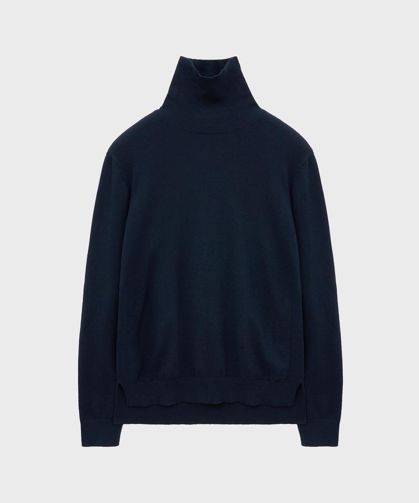 NOIRER Cashmere Cotton Turtleneck (Navy)