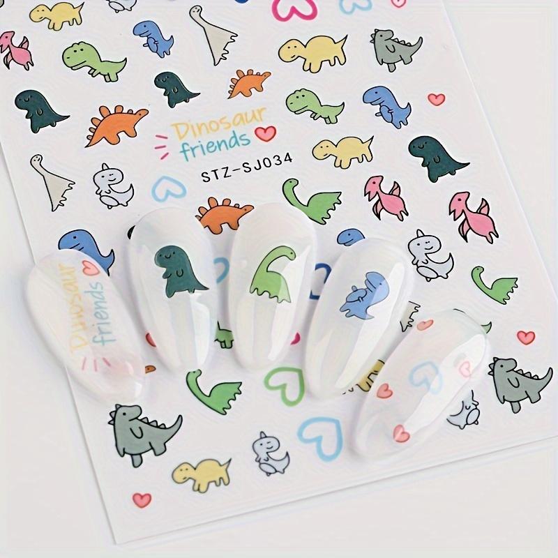 Søte Tegneseriedesign Negleklistremerker, Selvklebende Dinosaur Gris Hund Design Negleklistremerker For Neglekunstdekorasjon, Neglekunstartikler For Kvinner
