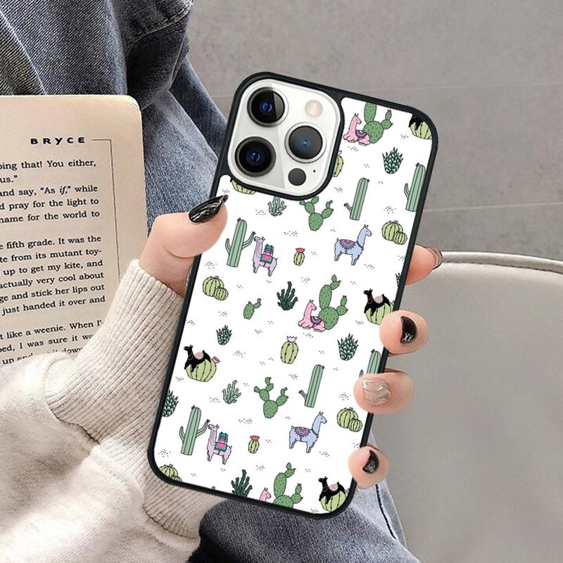 Kawaii Cute Llama Alpaca Phone Case for iPhone 17 Air 16 16e 15 Plus for Apple 13 11 12 14 Pro Max Cover coque Shell