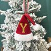 Mini Letter Christmas Hat Christmas Tree Pendant Decorations Hanging Ornament Cute Plush Velet Santa's Hat Christmas Home Decor