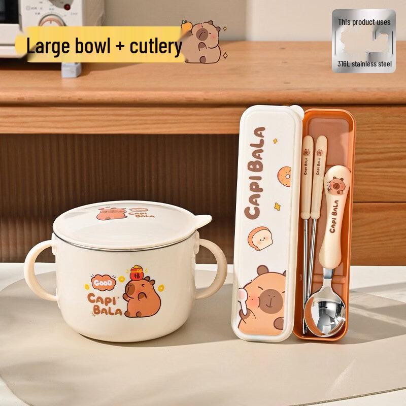 

Wutuo Stainless Steel Anti-Scald Kids Feeding Bowl Set