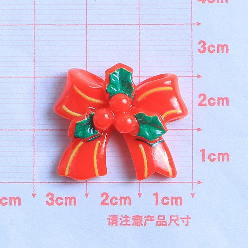 10PCS Resin Kawaii Colorful Gingerbread Man Snowman Bells Trees Flat Back Cartoon Christmas Figurines Scrapbook DIY Decor Crafts