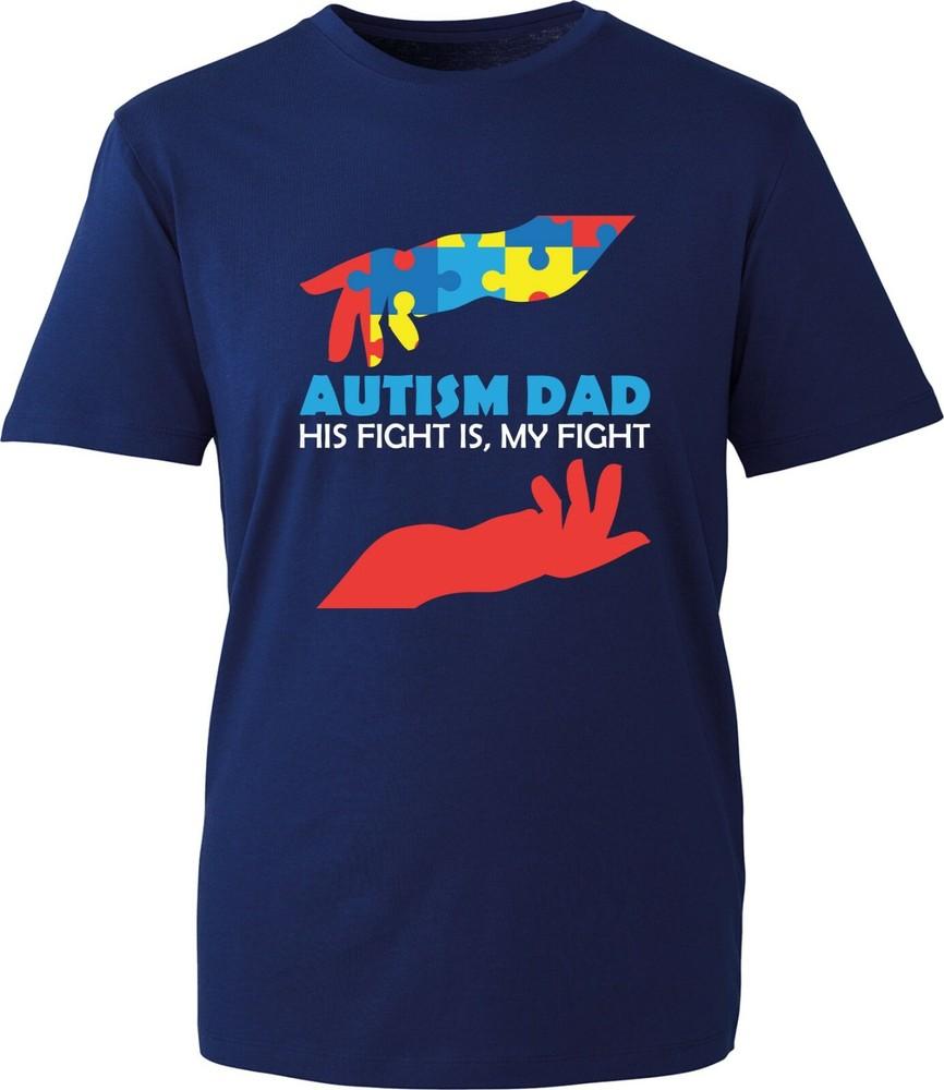 Autism Dad His Fight Is My Fight Tshirt Autism Awareness Fathers Day Gifts Top S