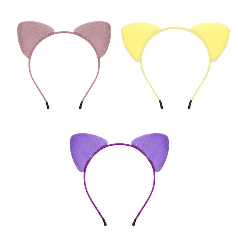 3 Piece Adjustable Plush Cloth Animal Ears Hairband Gentle Baby Toddler Headbands Headwear For Daily Use Daily Play