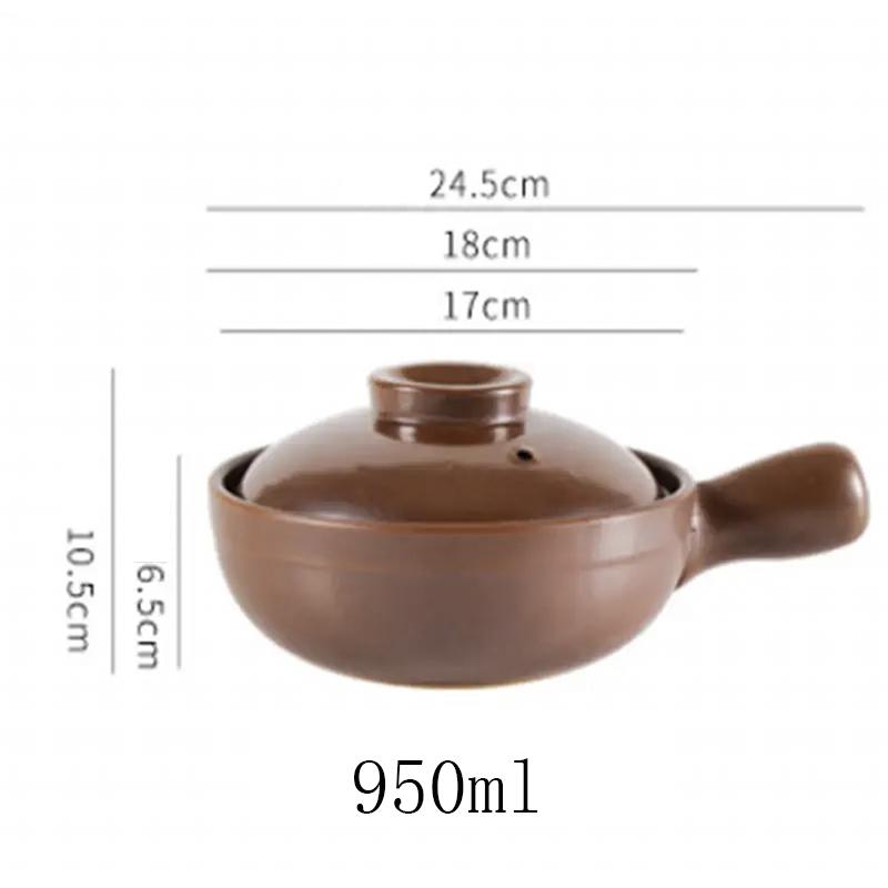 650ml 900ml Casserole Rice Noodle Porridge Milk Soup Clay Stew Earthenware Cooking Pot Decoct Chinese With Handle Ear Clay Pot