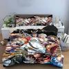 Anime Characters In Dynamic Battle Poses Bedding Set (1 Duvet Cover, 2 Pillowcases, Duvet Not Included) Sofas