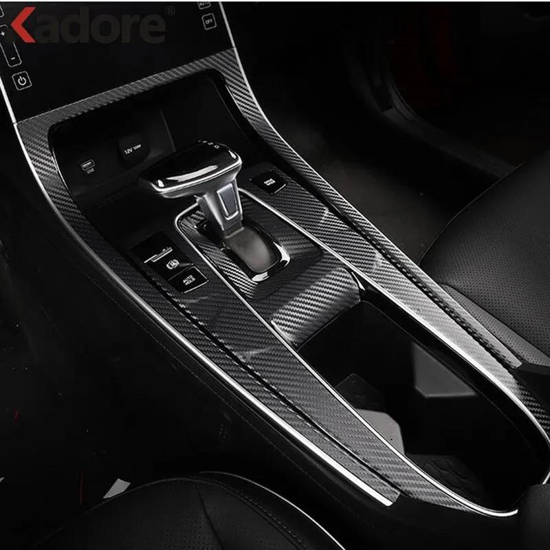 For Hyundai Cantus Creta Ix25   Carbon Car Console Gear Shift Box Panel Cover Trim Water Cup Frame Interior Accessories