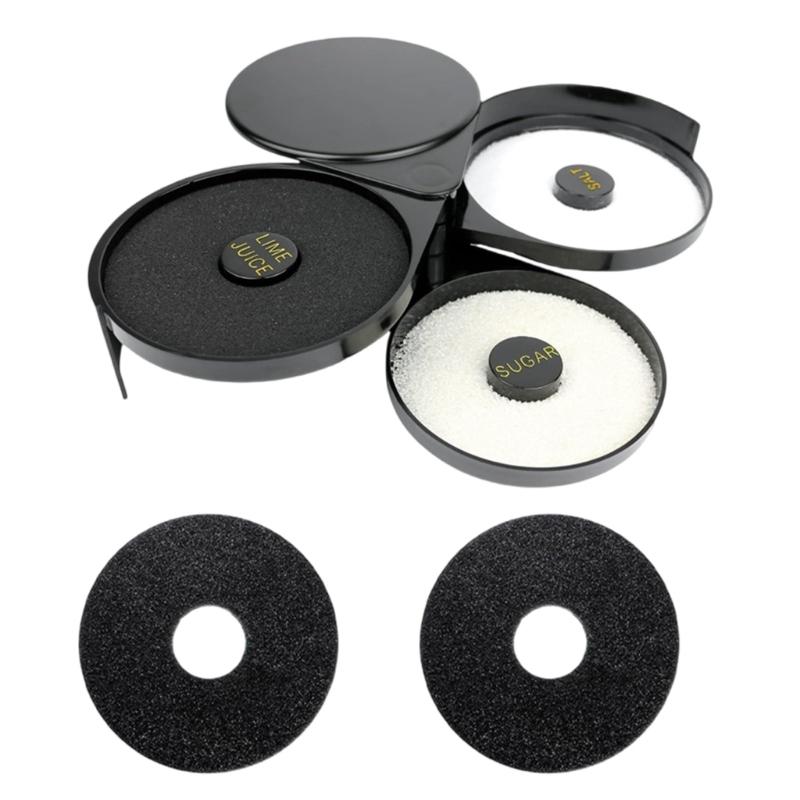 Portable Three Layer Plastic Salt Rimmer Container For Camping Travel And Daily Use Three Compartments Rimmer