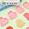 Year Of The Horse Cookie Cutters Chinese New Year 3D Cartoon Horse Shape Pressable Biscuit Mold Cookie Stamp Kitchen Baking Tool