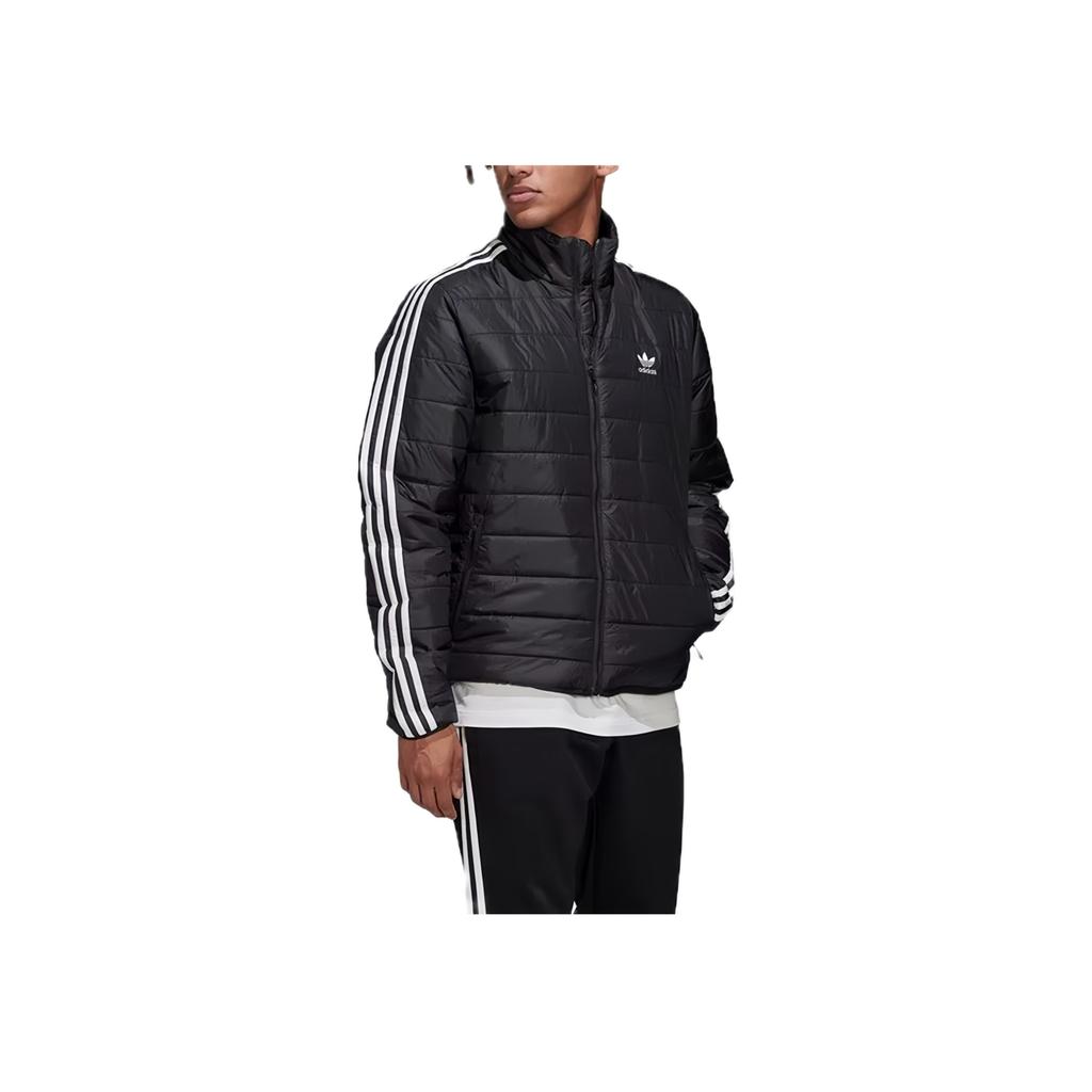 Adidas Originals Trefoil Logo Three Stripes Cotton Jacket Men Jacket Black HL9212