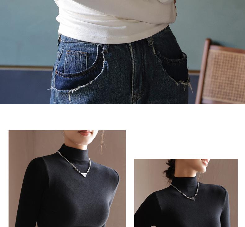 Women's High-End Modal Turtleneck Long Sleeve Slim Fit Top for Autumn/Winter