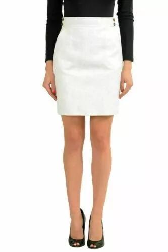 

БЕЛАЯ женская кожаная юбка из натуральной мягкой овчины, стильная, официальная, элегантная, повседневная 2XL белый