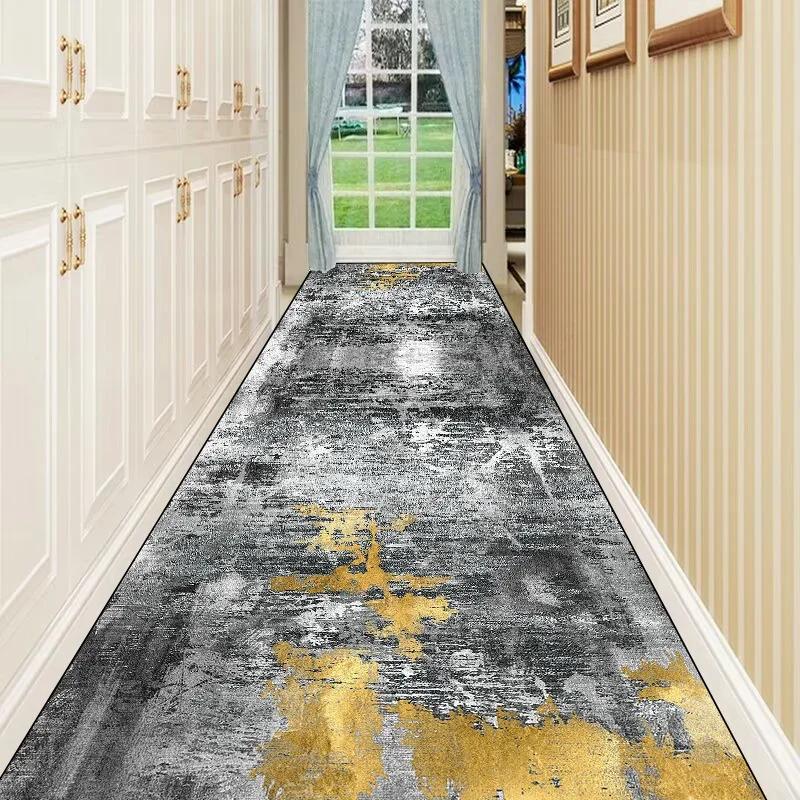 Nordic Abstract Villa Long Corridor Carpet Runner Hall Passageway Home Large Rug Stairway Comfortable Durable Washable Floor Mat