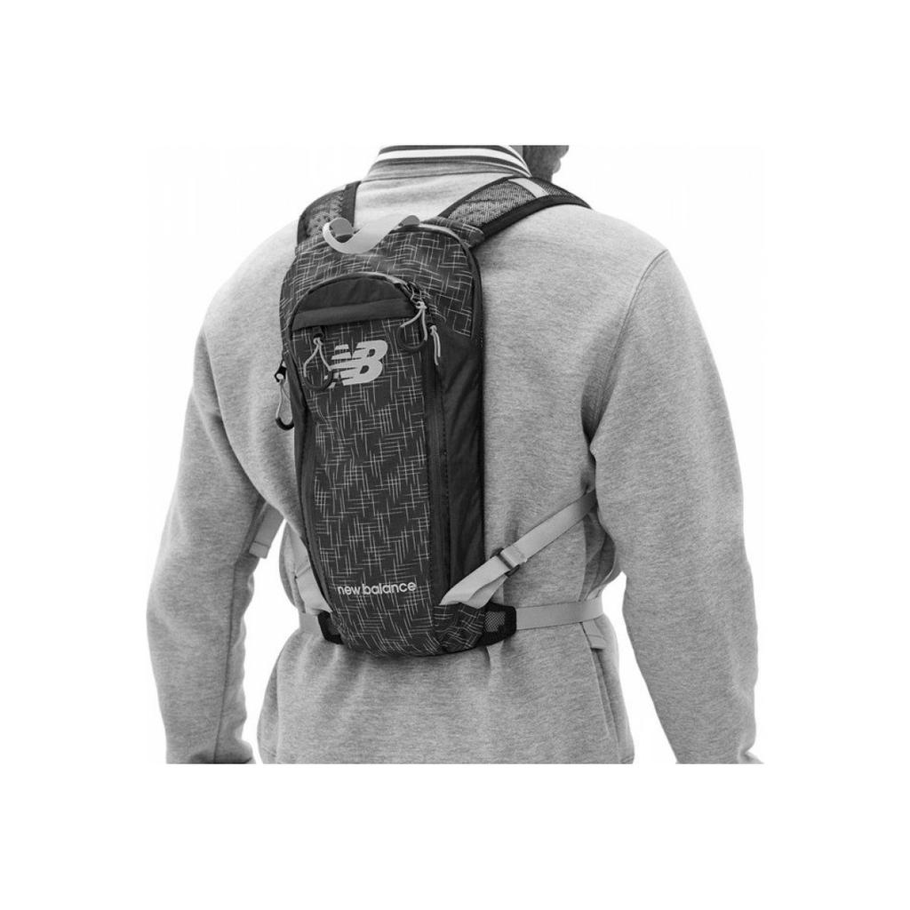 New New Balance Nylon Fabric Backpack Regular Men's Black Gray Color LAB13133-BKK