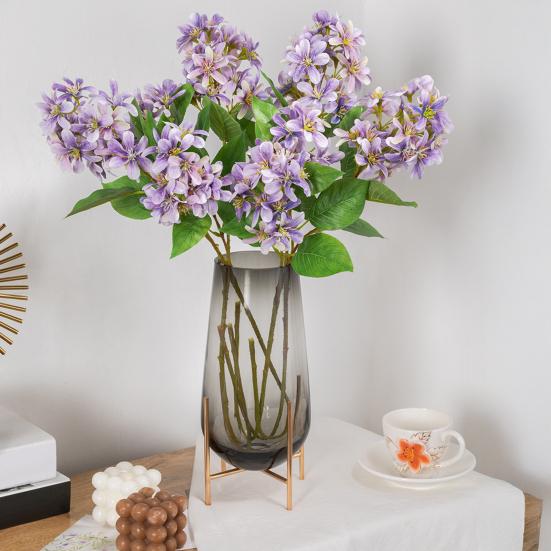 Artificial Lilac Realistic Faux Flowers with Bendable Stem Long-lasting Artificial Lilac Flowers Branch for Vase Table Centerpieces Wedding Bouquet