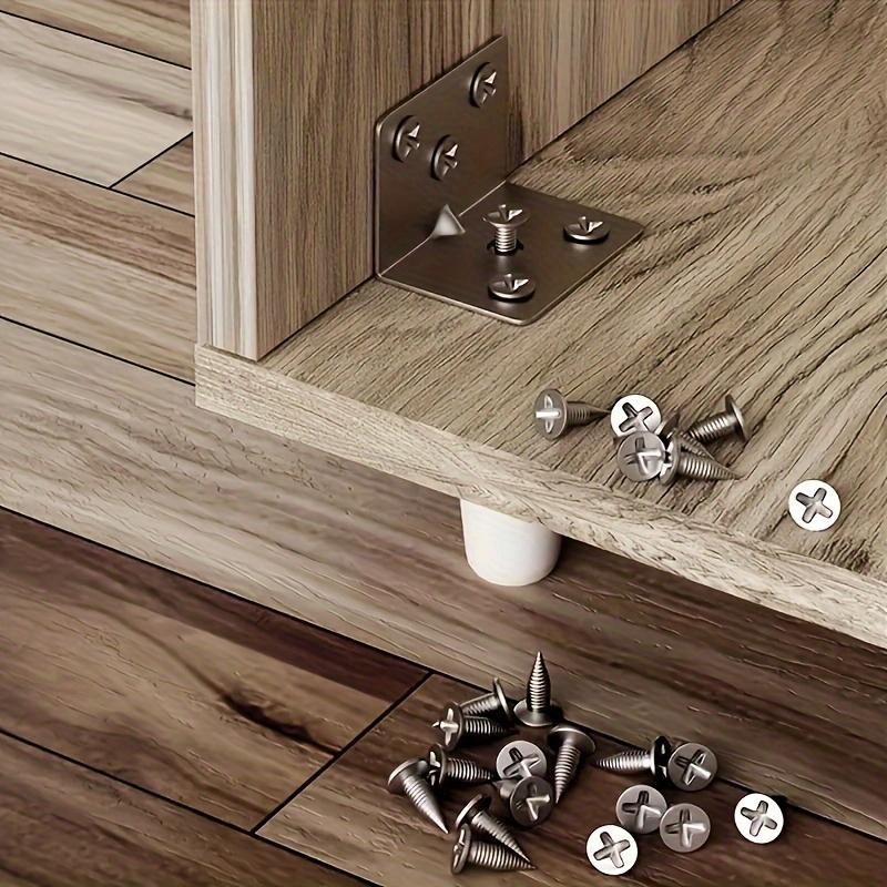 10pcs Stainless Steel Right Angle Brackets, 90 Degree L-Shaped Support, Metal Joint Corner Braces for Furniture Shelves Construction with Screws