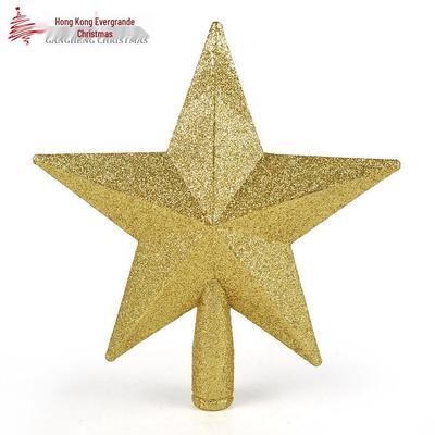 Gold Glitter 3D Christmas Tree Star Topper Ornament