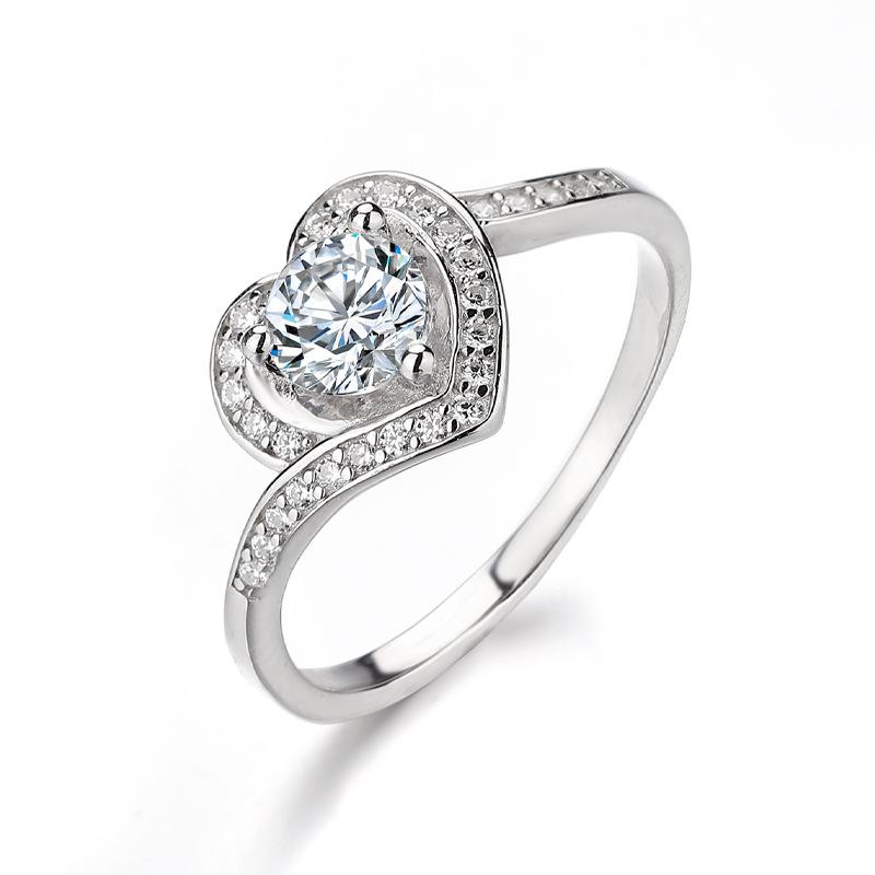 

Кольцо Love Ring Twisted Arm из стерлингового серебра 925 пробы для женщин, 18-каратное золото, 50-точечное бриллиантовое кольцо в форме сердца, подарок на признание для девушки, кольцо в форме персикового сердца No. 9