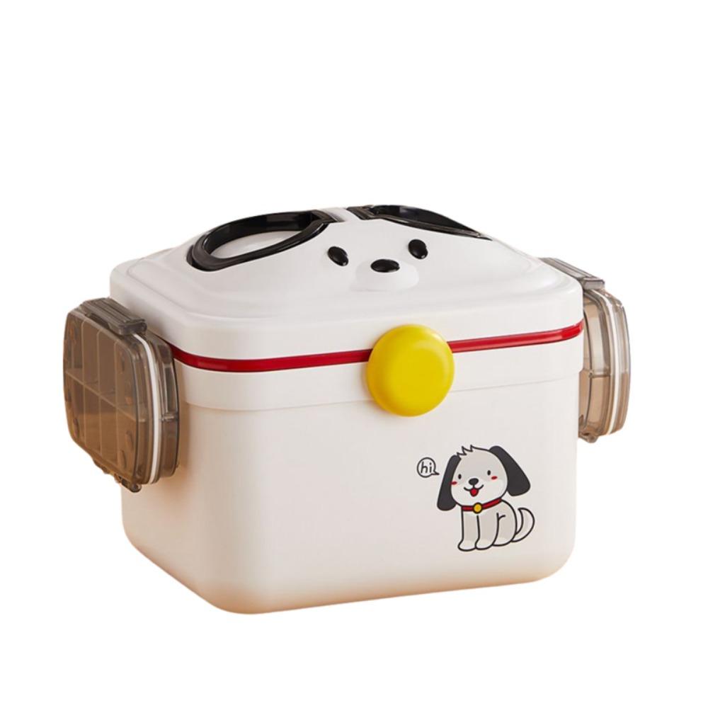 Dust-proof Cartoon Medicine Box Large Capacity Pill Container Double-layer Medicine Box  Office
