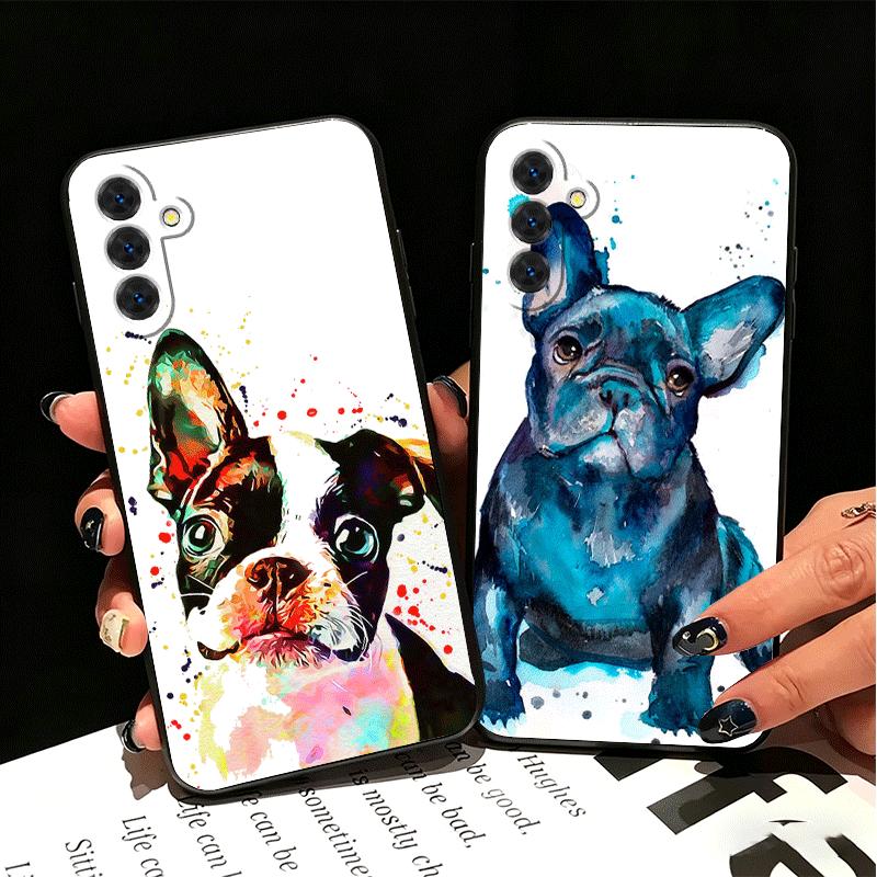French Bulldog Dog Pug Design Soft Phone Case for Samsung A17 A37 A57 A16 A26 A36 A56 A15 A25 A35 A55 A14 A24 A34 A54 A13 A23 A3