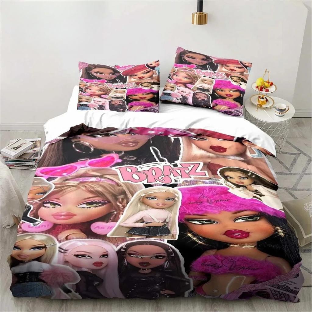 Kreslený B-Bratz 3D Tisk Kawaii Dívčí Ložní Souprava Jednolůžko Twin Full Queen King Size Ložní Souprava Dospělý Dítě Dívky Ložnice Ložní Prádlo Dárek