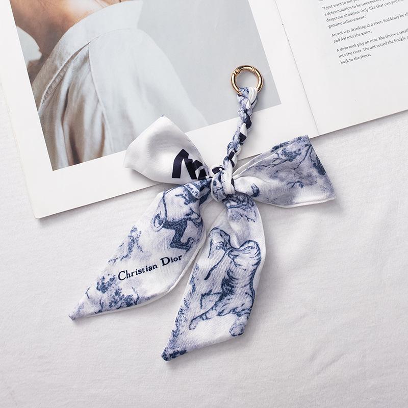 Silk Scarf Pendant Keychain: Versatile Bag Charm & Keyring