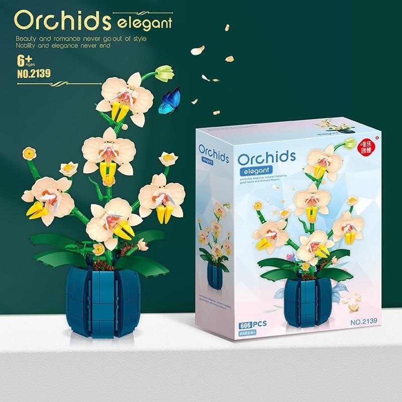 1658 fiyatlarından başlayan Bouquet Potted Orchid Building Block