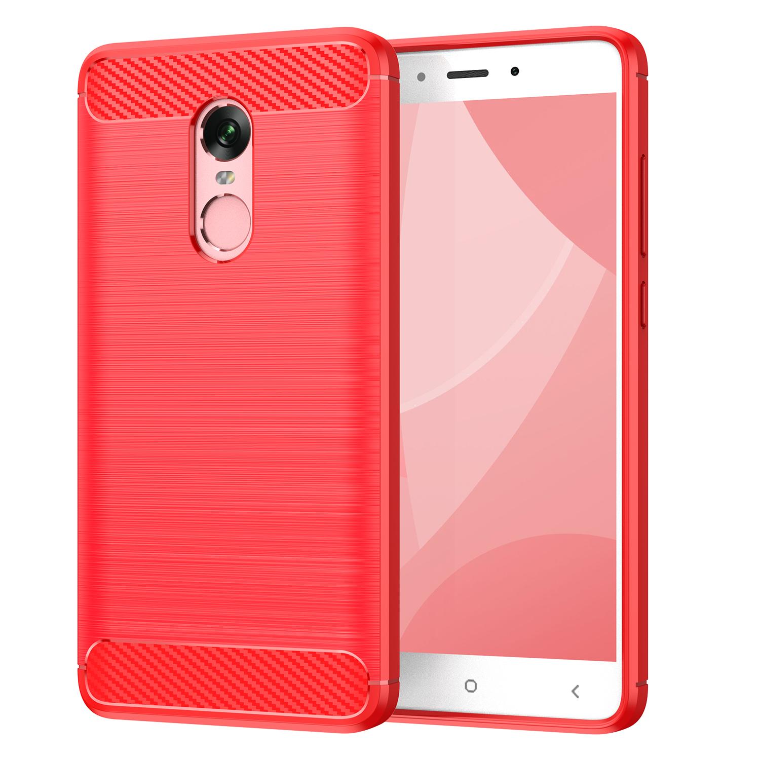 

For Redmi Note 4x note4 Silicone Case Luxury Carbon Fiber Back Cover for xaomi redmi note 4 note4x Shockproof Protective Cases For Redmi Note 4 красный