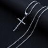 Necklace Silver Steel Chain Cross 324