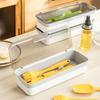 Chopsticks Drain Storage Box Plastic Kitchen Utensil Storage Container Cutlery Tray with Lid for