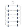 1PC Multilayer Clothes Hangers with 12 Clips Clothing Storage Rack Holder Drying Wardrobe Folding Pants Clothes Metal Skirt Rack