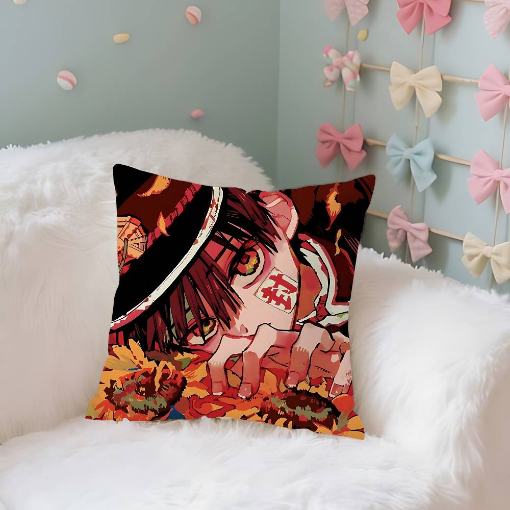 Cute H-Hanako-Kuns Kawaii Case Plush Fabric Soft Pillowcase Double Sided Print Cushion Cover Household Gifts