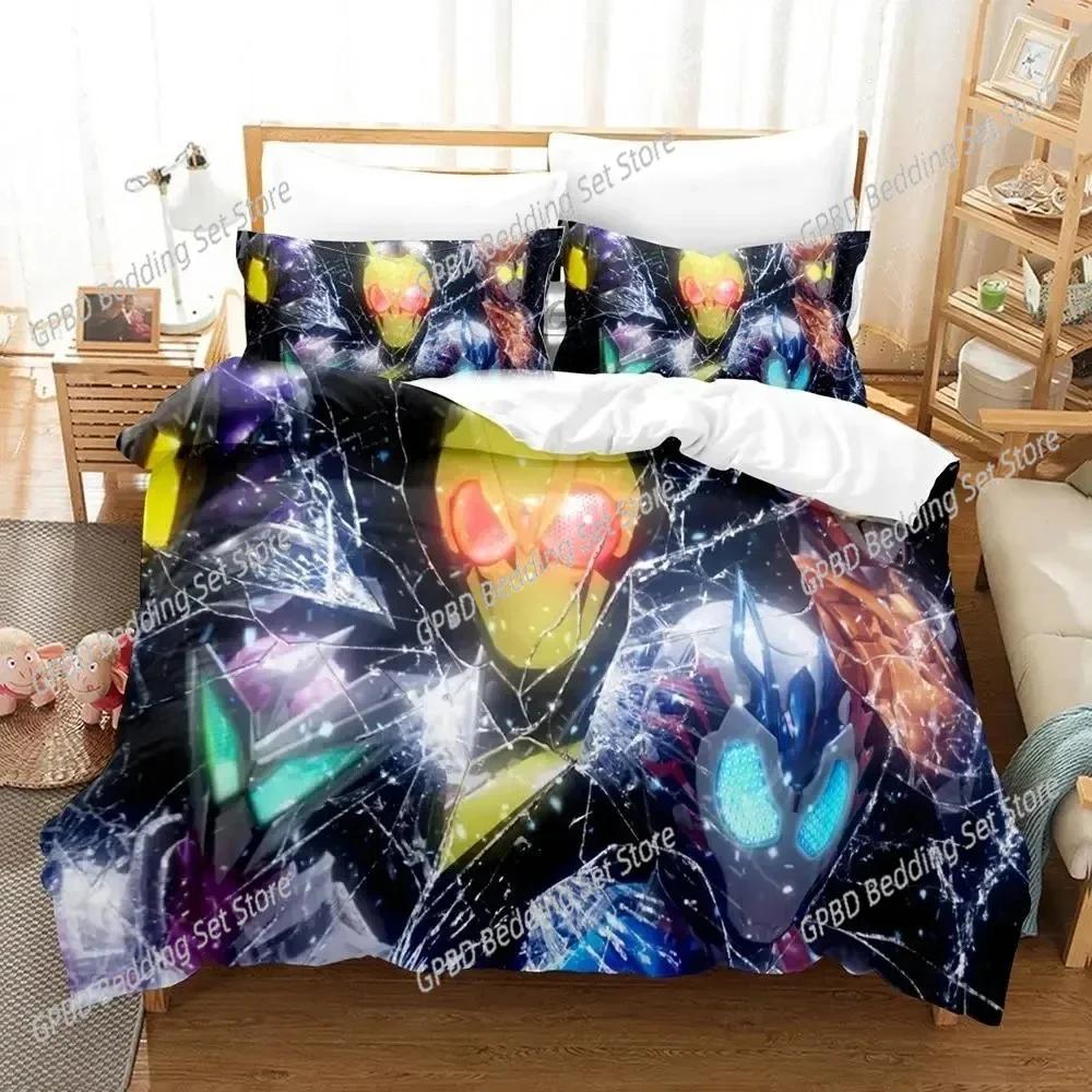 Anime Kamen Rider Zero-One Comfortable Duvet Quilt Cover Pillowcase Bedding Set Children Bedroom Decoration Home Textile