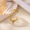 Classic Texture Geometric Open Bangle Bracelet For Women Stainless Steel Gold Color Exquisite Cuff Bracelet New Hand Zircon