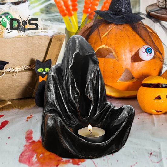 Halloween Ghost Wizard lysestake harpiks figur duftende telys stearinlys lysestake bord midtpunkt Desktop dekorasjon Festival gave
