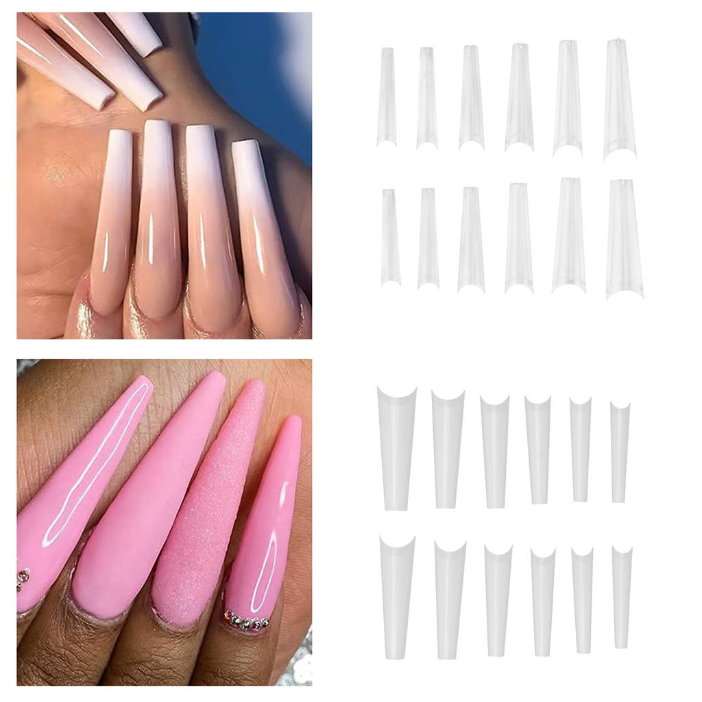 240pcs Extra Long Nail Tips Artificial French False Nail Tips for Nail Salon