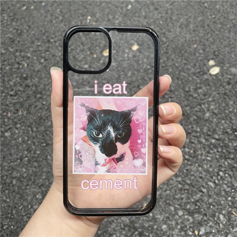 Funny Cartoon Meme Cat Phone Case for IPhone 15 Pro Max 16 11 12 13 14 Pro Max 7 8 Plus 13 Mini XS Max XR 17 Cover Clear Fundas