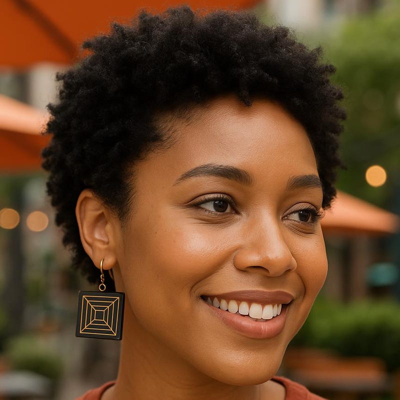 

Бохо Дерев яні Сережки-Підвіски: Сіссам Геометрична Інкрустація,...