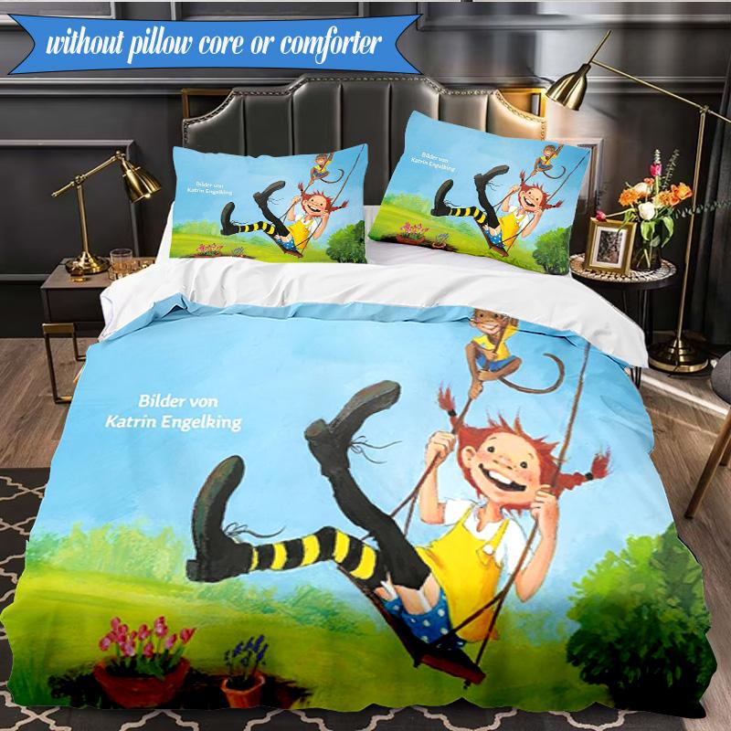 Pi-ppi And Horse Friendship 3pcs K-pop music group Bedding set,Ideal for Bedroom, Dormitory,Including Duvet Cover And 2pcs Pillowcases,Fan gifts