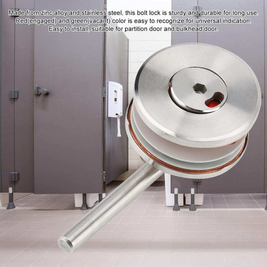 Bathroom Toilet Privacy Door Rotating Bolt Lock Hardware with Vacant Engaged Indicator
