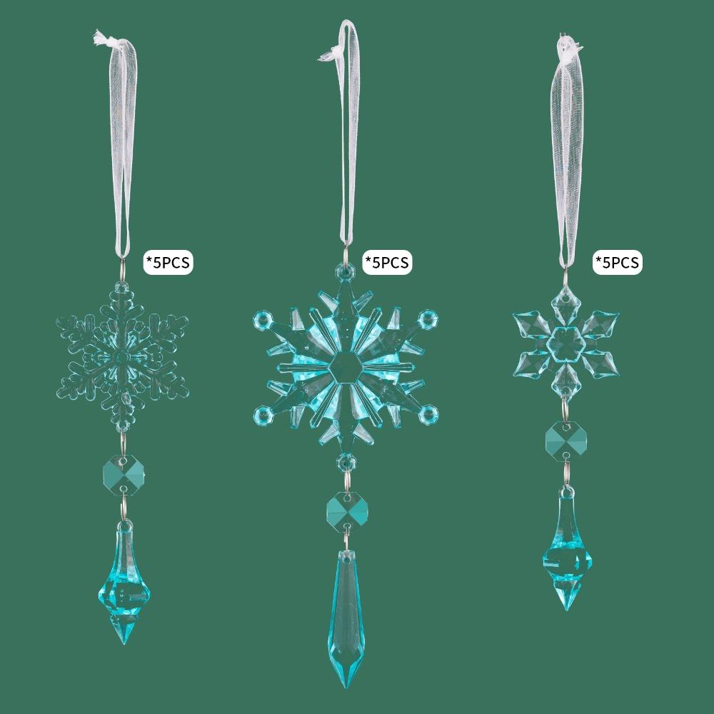 15Pcs Acrylic Christmas Snowflakes Transparent Shatterproof Acrylic Snowflakes Hanging Pendant Clear Simulation