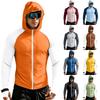 Men's Casual Raglan Sleeve Hooded Long Sleeve Jacket Lightweight Zip Up Outdoor Windbreaker for Sun Protection
