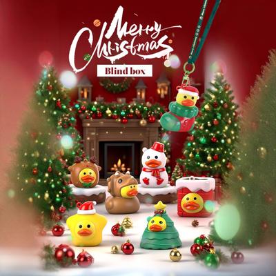 24Pcs Christmas Rubber Ducks Advent Calendar 24-Day Countdown Box Fun Decorative Kids Gift Xmas Stocking Stuffer