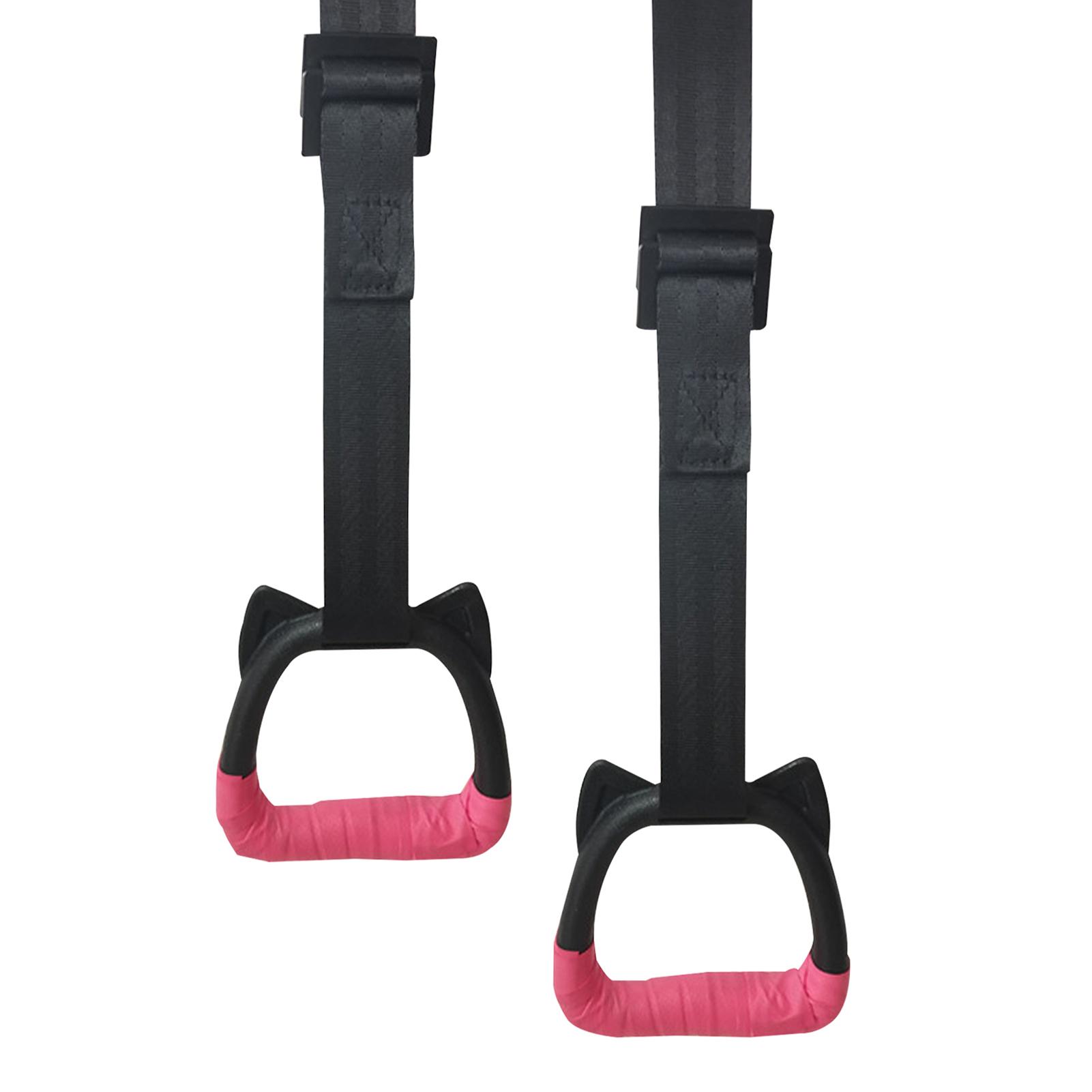 

Gymnastics Rings for Kids Gym Ring with Adjustable Straps Buckles Indoor Fitness Home Playground