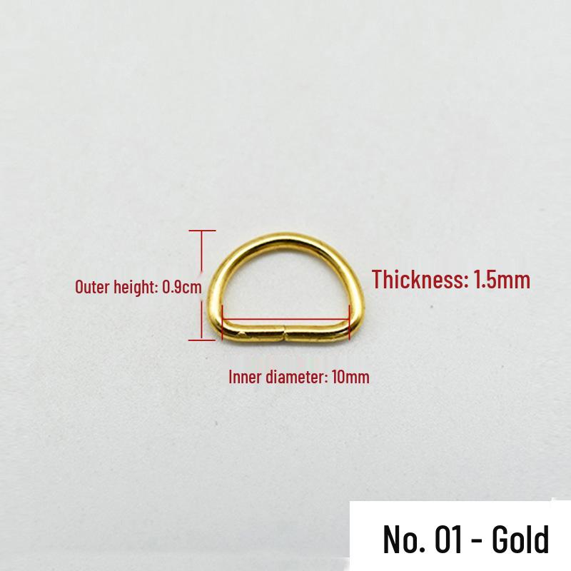 Högkvalitativa Metall D-rings Väskaccessoarer: Guld & Silver Förtjockad Kedjelänksspänne