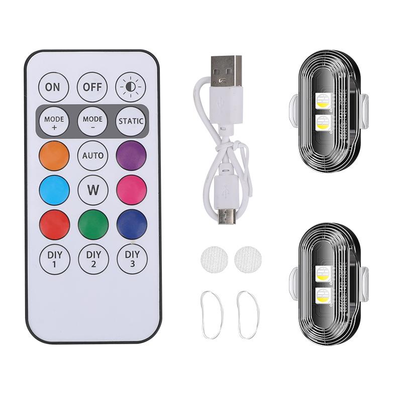 SEAMETAL Motorcycle Car Warning Light Flashing Indicator 7 Color Remote RGB LED Wireless Light Wireless