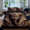 Ancient Egyptian Pharaoh Quilt Set Three-Piece High Definition Digital Printing Duvet Set Bedding