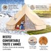 Tenda a Campanula in Tela, Tenda Yurt 4 Stagioni 5 m/16,4 ft, Tenda in Tela per Campeggio con Foro per Stufa, Tenda Traspirante per Fino a 8 Persone, Campeggio in Famiglia