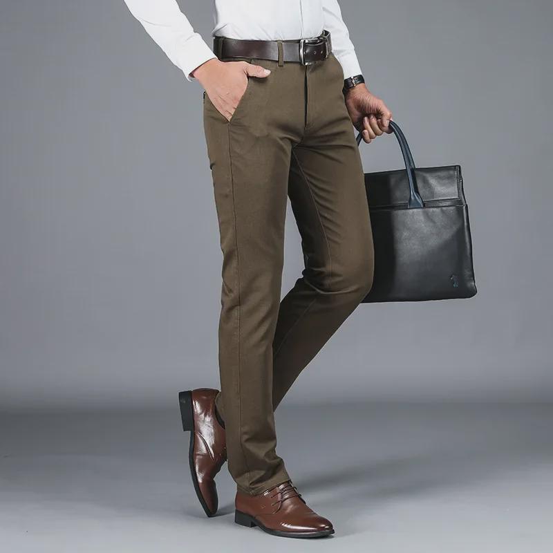 Men's High Waist Casual Straight Drape Pants - Comfortable & Stylish for Mature Wear